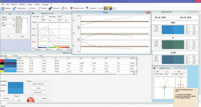 QC facile - plein logiciel de contrôle de qualité pour le spectrophotomètre NS800 (la 0/45 géométrie)